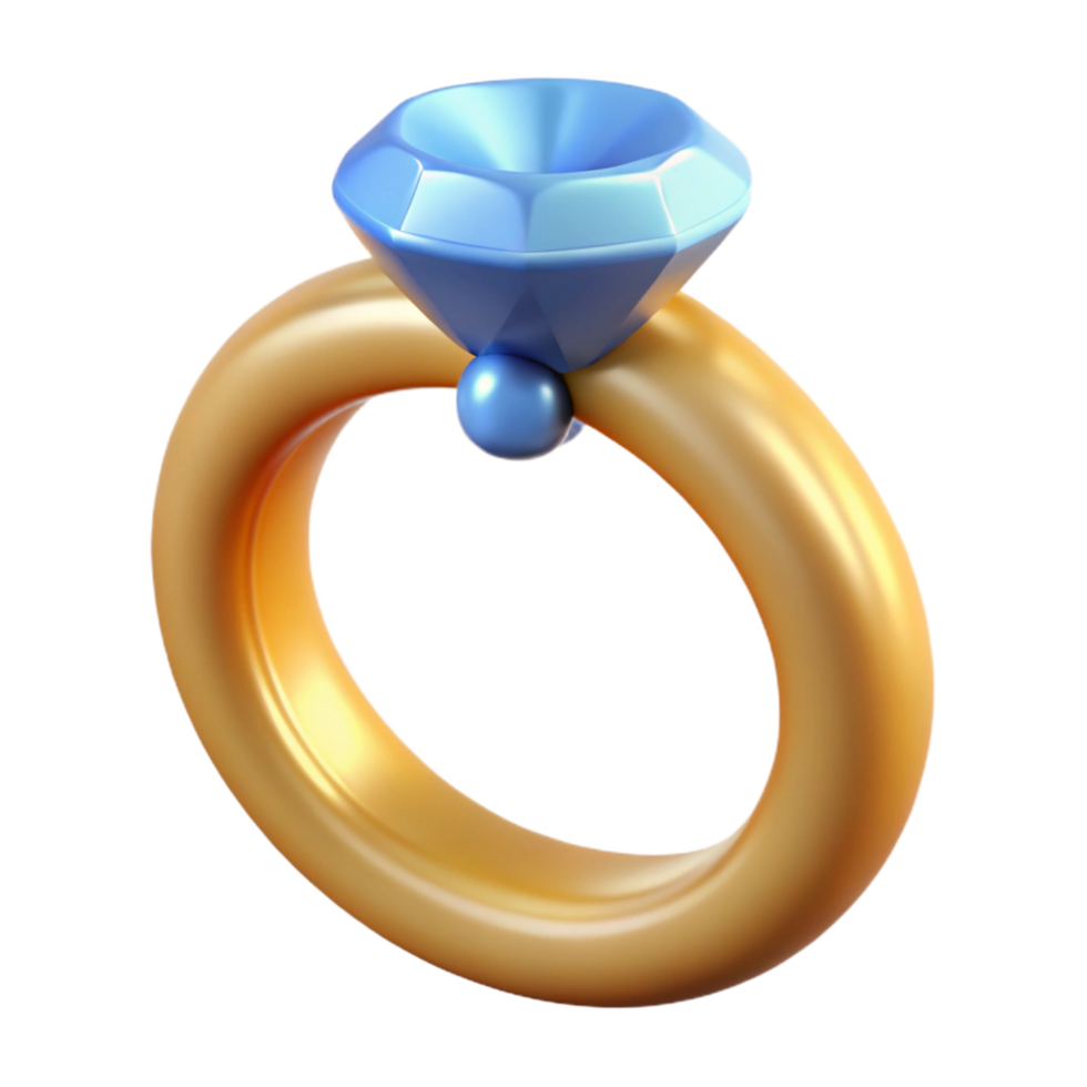 gorgeous sought-after A wedding ring with a diamond. NO BACKGROUND with Transparent Background. png