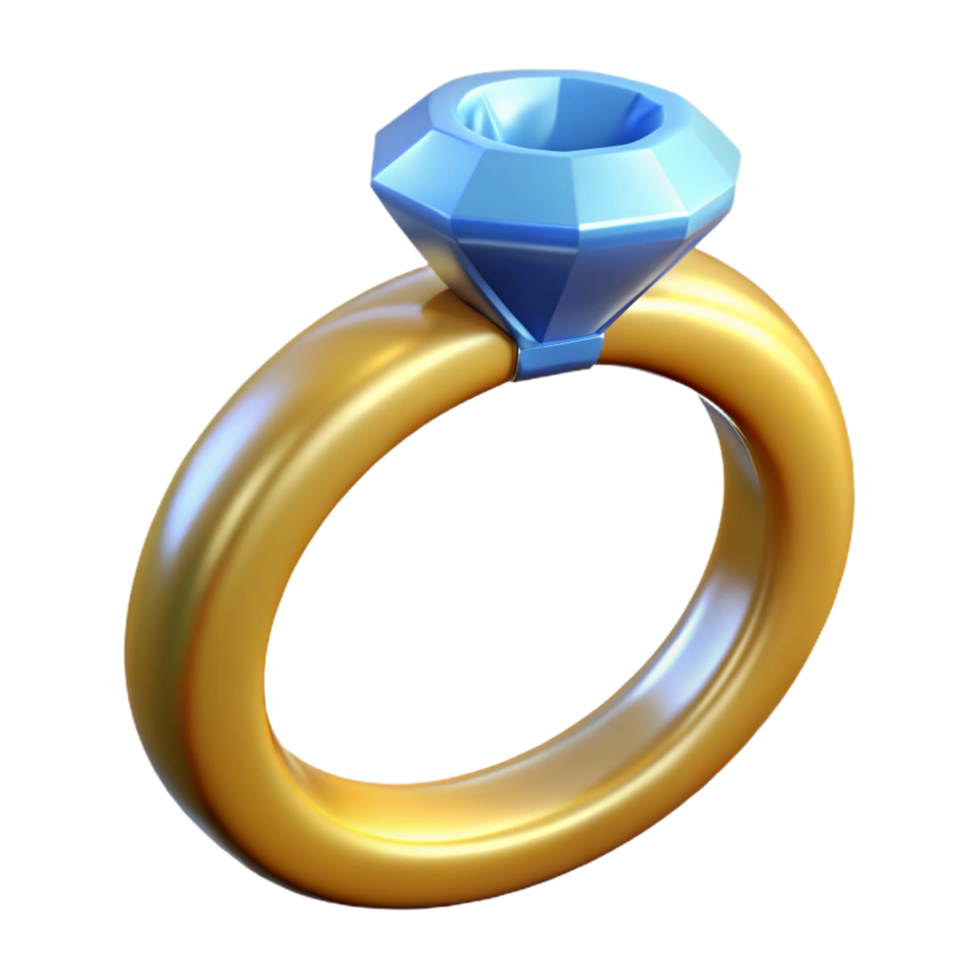 fascinating standout A wedding ring with a diamond. NO BACKGROUND with Transparent Background. png