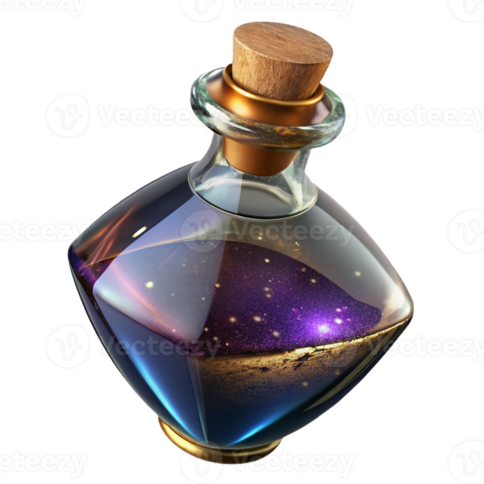 elegant rustic Antique Ink Bottle Glass and Cork Isolated professional png