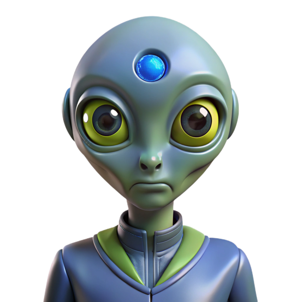 glorious distinguished Alien ambassador with three eyes and scaled skin. NO BACKGROUND with Transparent Background. png