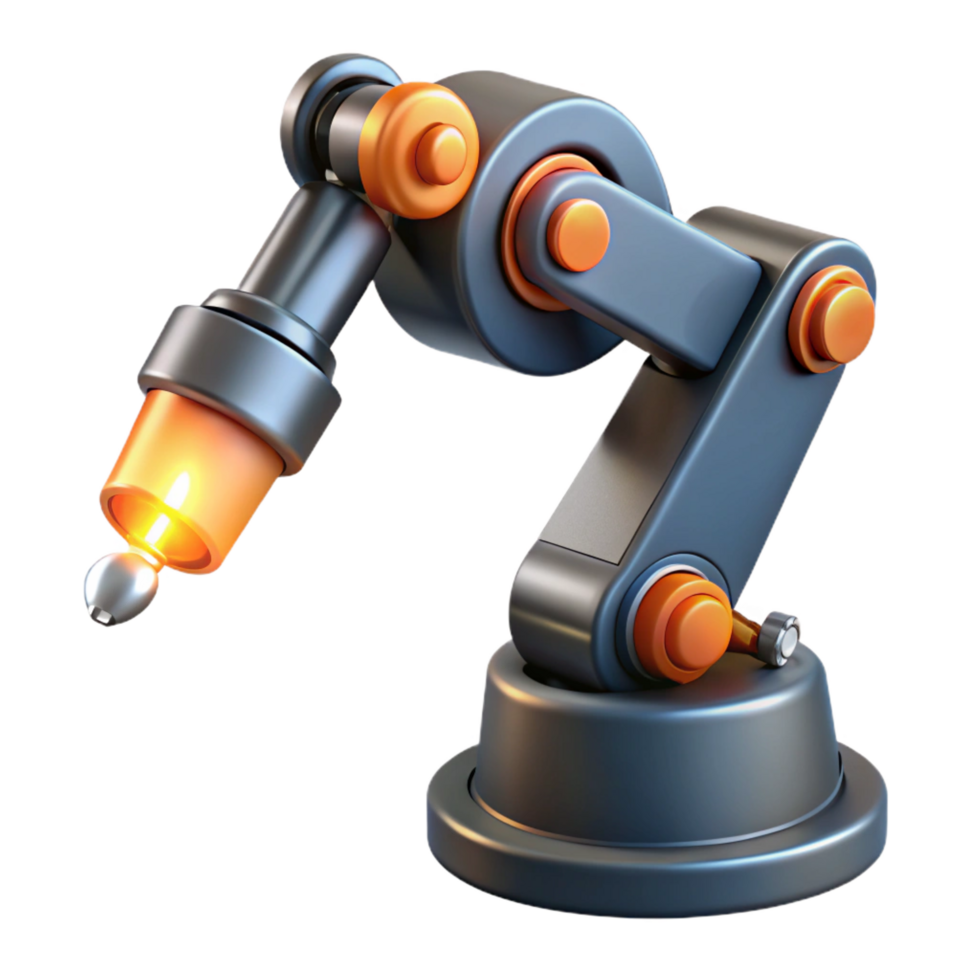 extraordinary exceptional A robotic arm holding a welding torch. NO BACKGROUND with Transparent Background. png