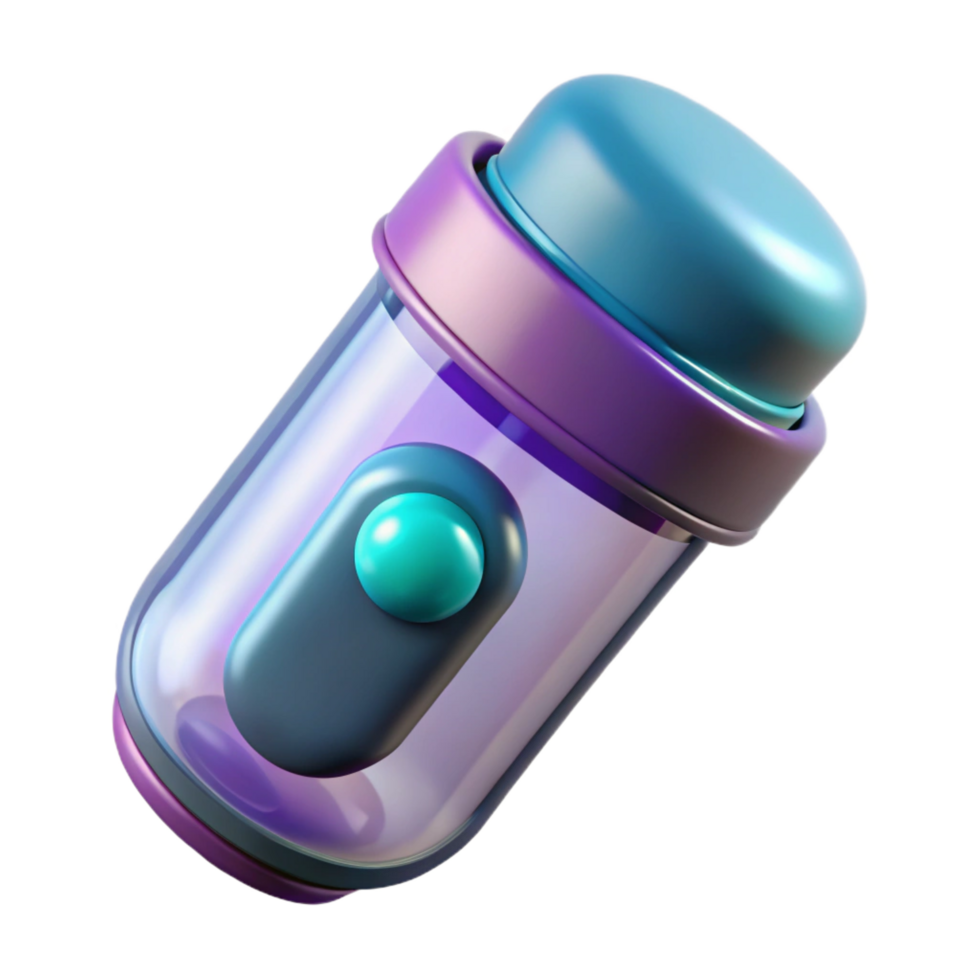 exquisite dreamy creative A futuristic pill bottle with smart dispensing system. NO BACKGROUND with Transparent Background. elite png