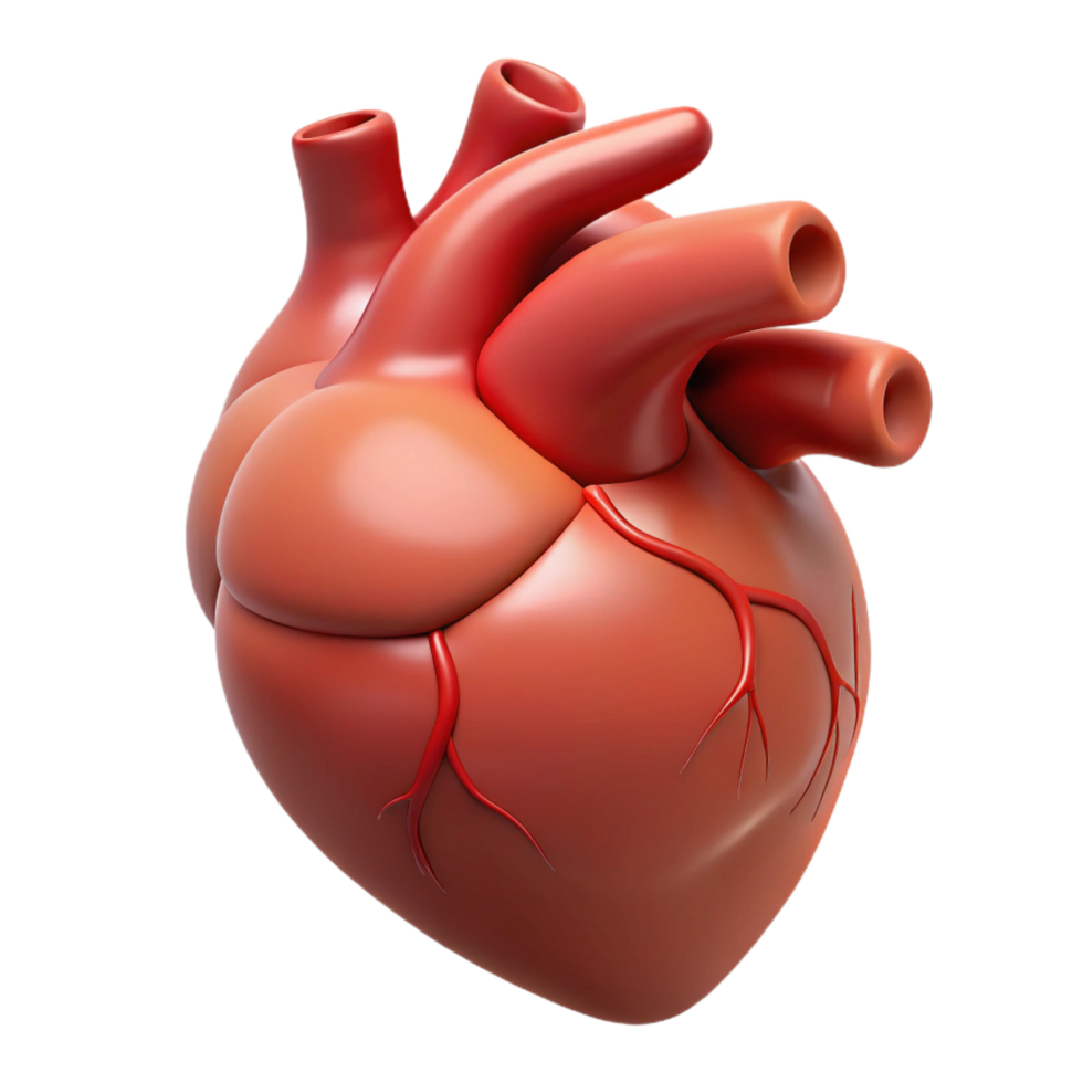 fascinating geometric A single, beating human heart, anatomically accurate. NO BACKGROUND with Transparent Background. detailed png