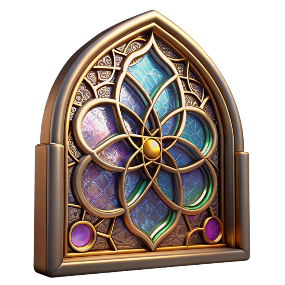 extraordinary artistic Antique Stained Glass Window Pane Cutout authentic png