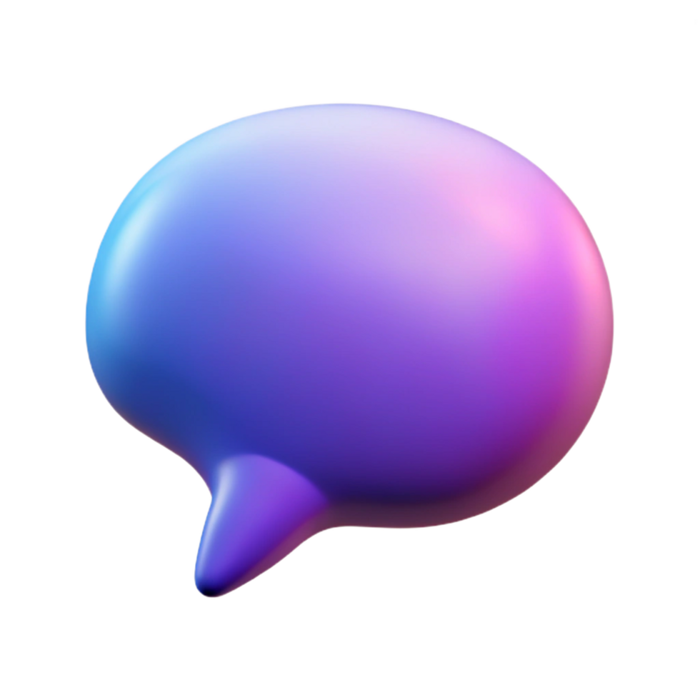 exquisite inspired A single, stylized speech bubble with a gradient fill. NO BACKGROUND with Transparent Background. png