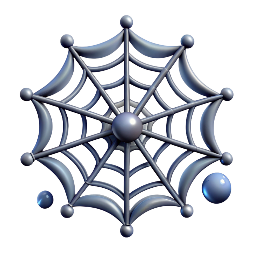 enchanting surreal A single, detailed spiderweb with glistening droplets. NO BACKGROUND with Transparent Background. expertly shot png