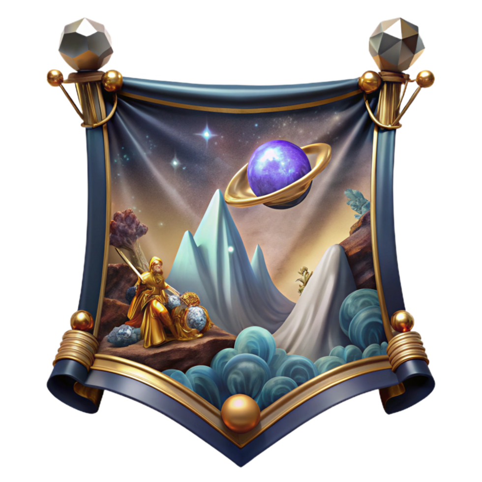 dramatic modern Antique Tapestry Mythological Scene Transparent Background Cutout high quality png