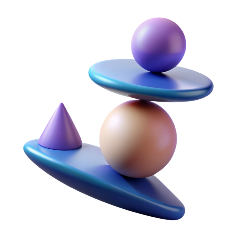 exquisite notable A single, abstract shape representing balance. NO BACKGROUND with Transparent Background. png