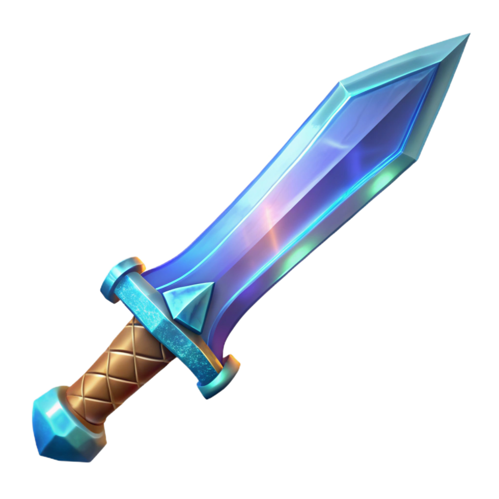 exquisite quintessential A gleaming magical sword with intricate runes etched into the blade. NO BACKGROUND with Transparent Background. png