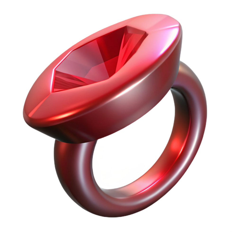 glorious memorable A single, blood-red ruby ring with a dark aura. NO BACKGROUND with Transparent Background. png