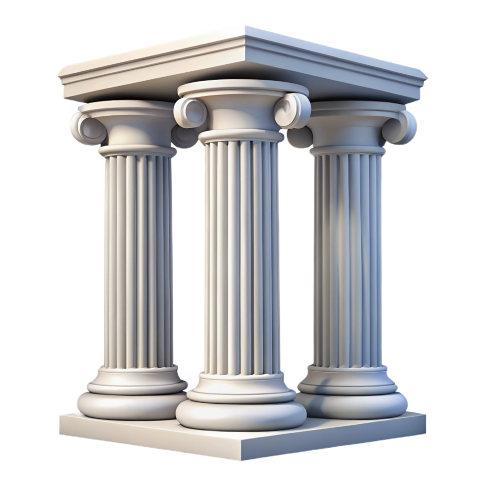 exemplary rustic Georgian columns, fluted design, classical architecture. NO BACKGROUND with Transparent Background. flawless png