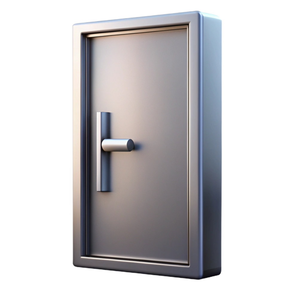 exemplary organic Modern minimalist door, sleek design, brushed metal handle. NO BACKGROUND with Transparent Background. studio quality png