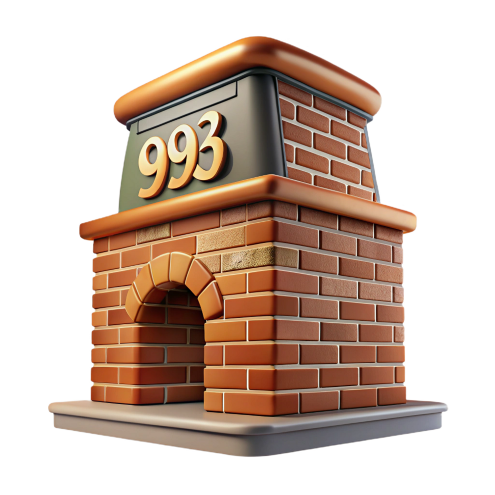 exquisite inspired Tudor chimney, brick and stone, decorative patterns. NO BACKGROUND with Transparent Background. png