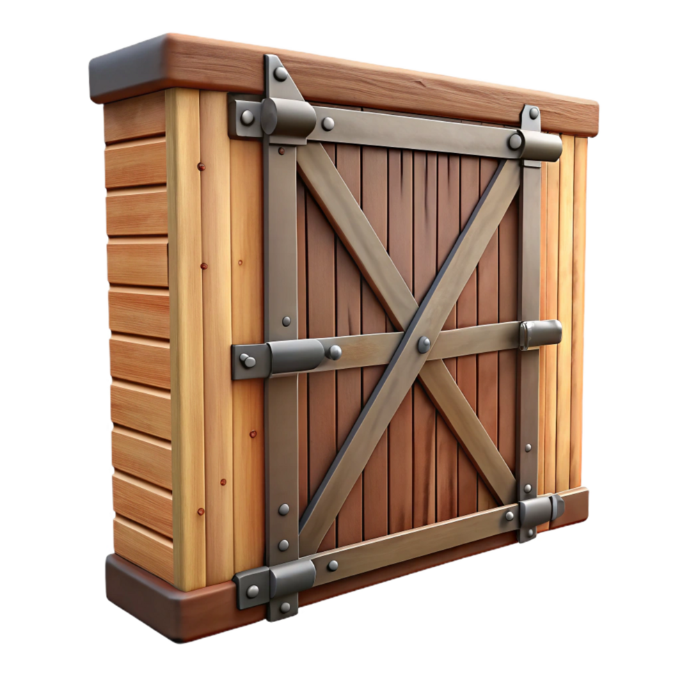glorious peaceful retro Barn door, sliding hardware, rustic wood planks. NO BACKGROUND with Transparent Background. exclusive png