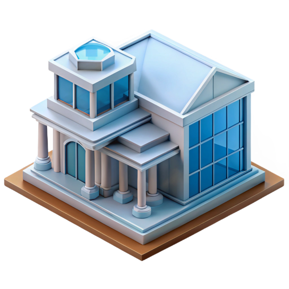exquisite futuristic Architectural model, scale model, building design. NO BACKGROUND with Transparent Background. genuine png