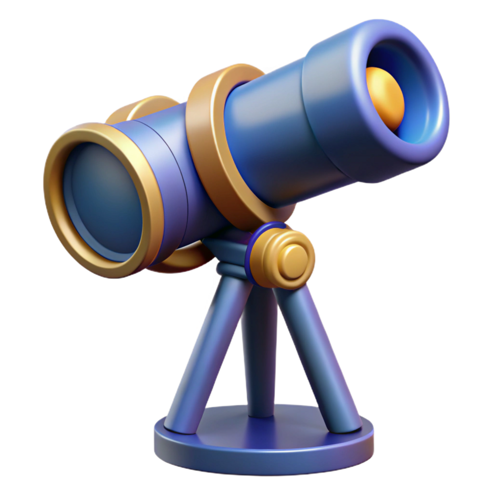 exquisite nostalgic artistic Advanced telescope with complex lens system, NO BACKGROUND with Transparent Background. exclusive png