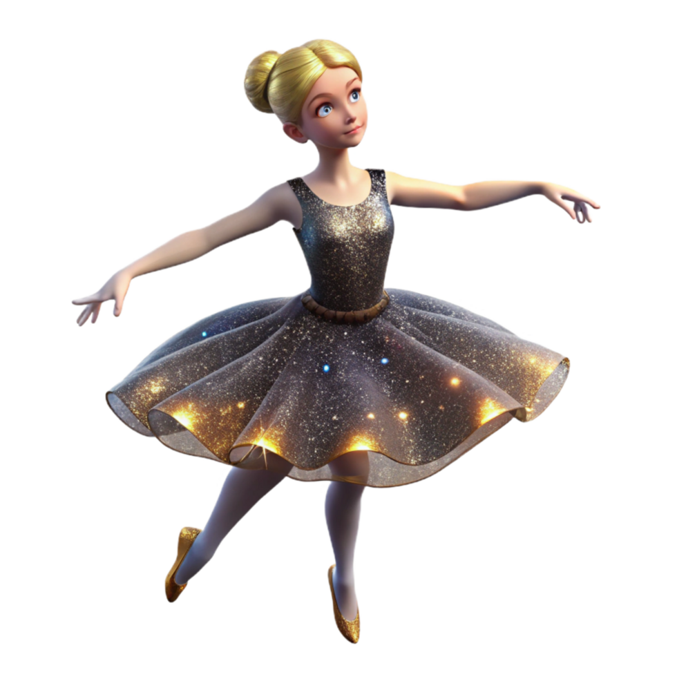 impressive minimalist Ballet Dancer and Tulle Skirt Isolated Transparent Background high quality png