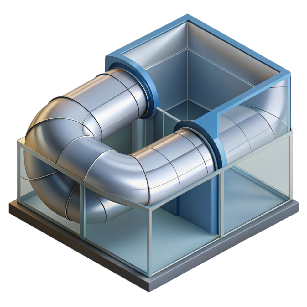 extraordinary bold gothic Technical drawing of a HVAC system duct NO BACKGROUND with Transparent Background. impeccable png