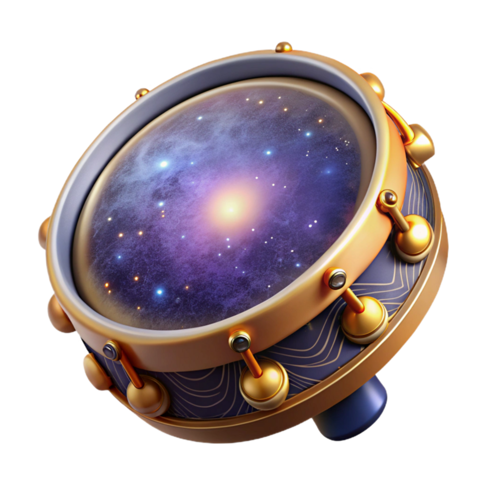 extraordinary creative Bendir Frame Drum Isolated with Circular Frame and Snare png