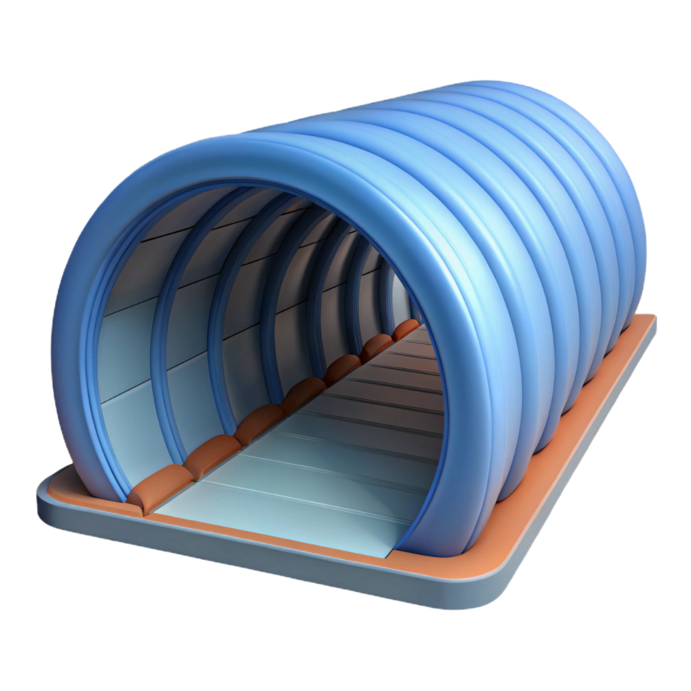 inspired contemporary Technical drawing of a tunnel lining NO BACKGROUND with Transparent Background. expertly shot png