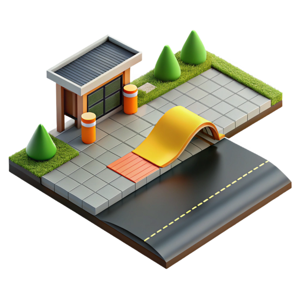 exemplary vintage Construction plan for a driveway pavement NO BACKGROUND with Transparent Background. sharp png