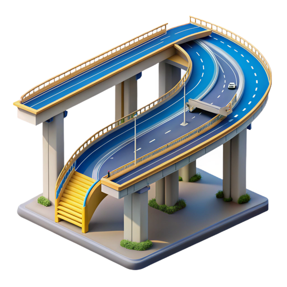 fascinating urban Construction plan for a highway overpass NO BACKGROUND with Transparent Background. exclusive png
