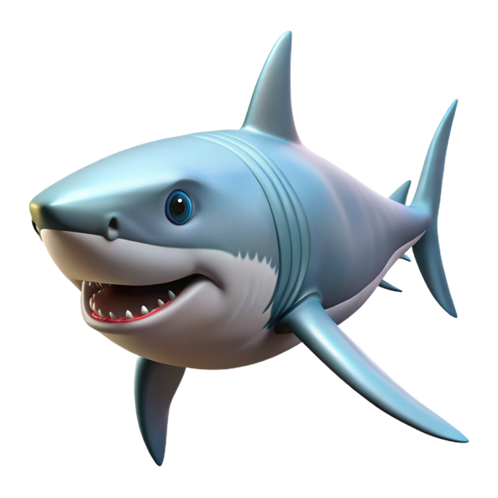 gorgeous geometric A swimming great white shark, NO BACKGROUND with Transparent Background. exclusive png