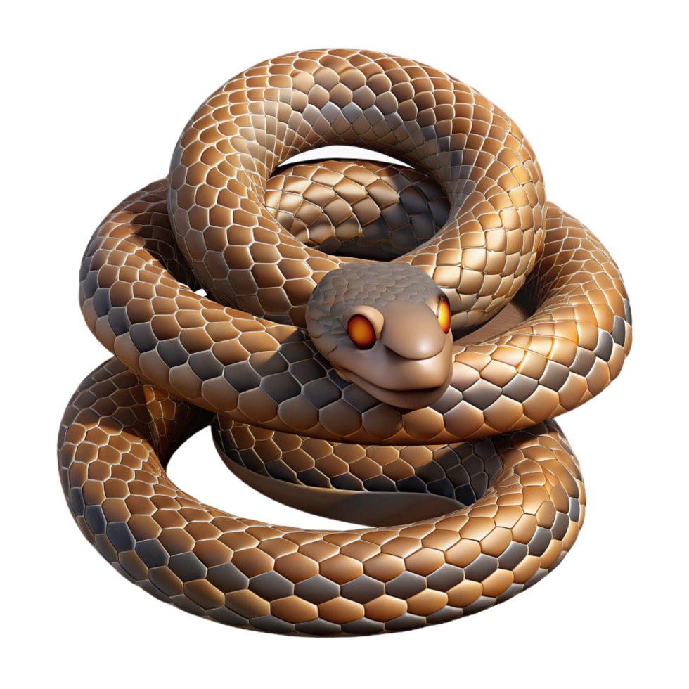 exquisite retro A coiled rattlesnake, NO BACKGROUND with Transparent Background. refined png