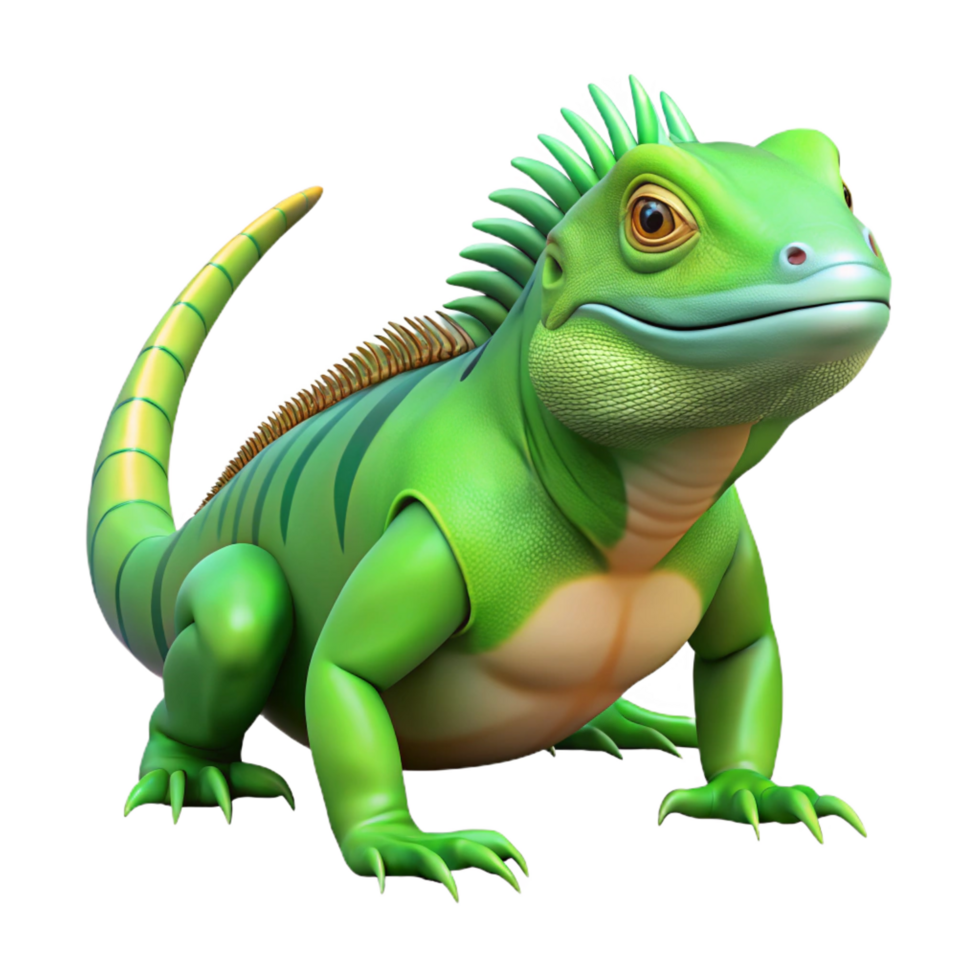 fascinating exceptional A lizard, iguana, green, NO BACKGROUND with Transparent Background. png