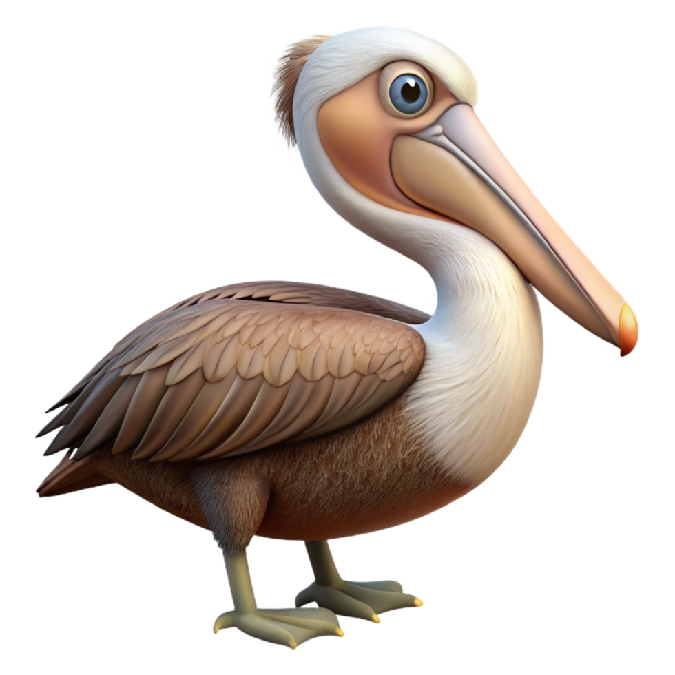 glorious celebrated A pelican, brown pelican, NO BACKGROUND with Transparent Background. png