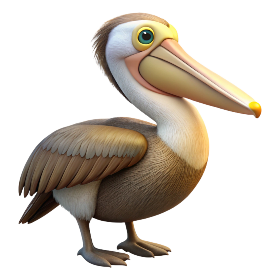 exceptional gothic A pelican, brown pelican, NO BACKGROUND with Transparent Background. artisan png