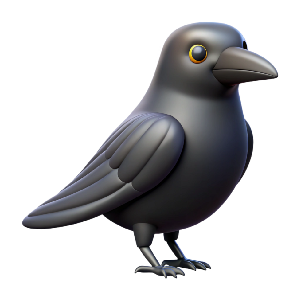 exceptional art deco A crow, American crow, NO BACKGROUND with Transparent Background. precision png