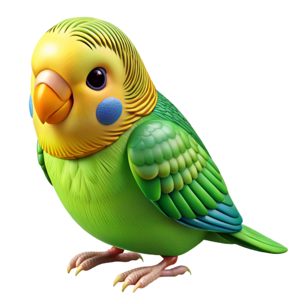 exceptional traditional A budgerigar, green and yellow, NO BACKGROUND with Transparent Background. handcrafted png