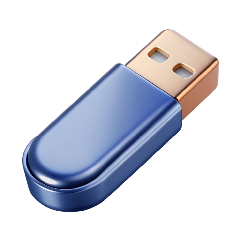 fascinating dramatic artistic USB flash drive with metal casing NO BACKGROUND with Transparent Background. fine detail png