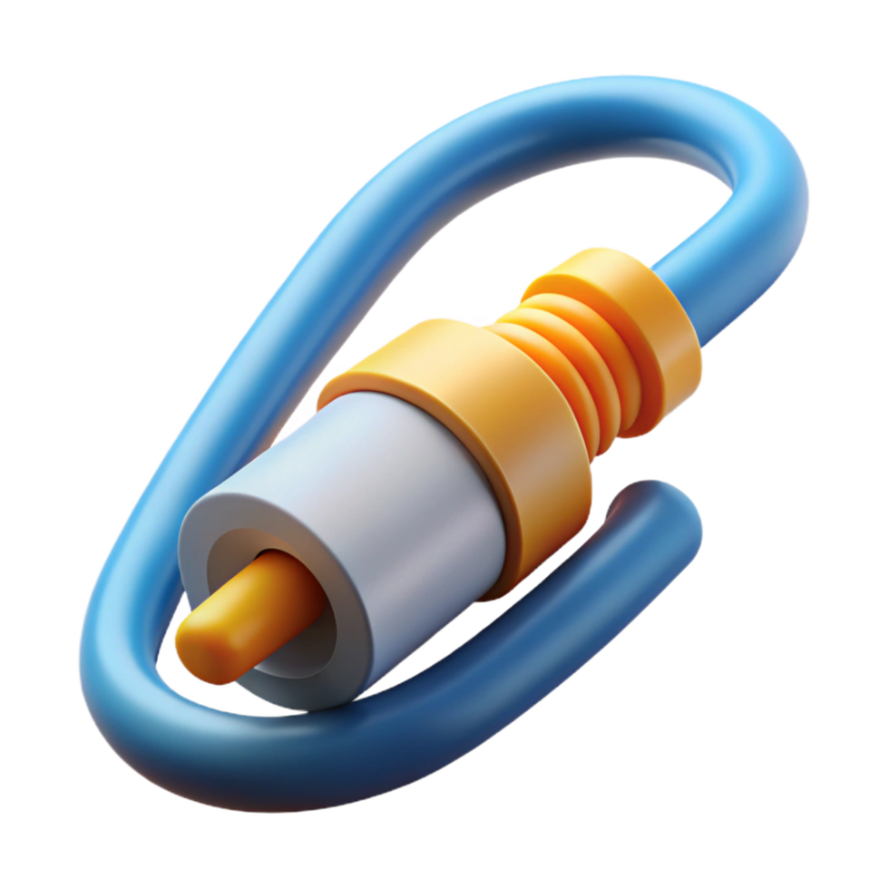 hypnotic minimalist Fiber optic cable with connector NO BACKGROUND with Transparent Background. precision png