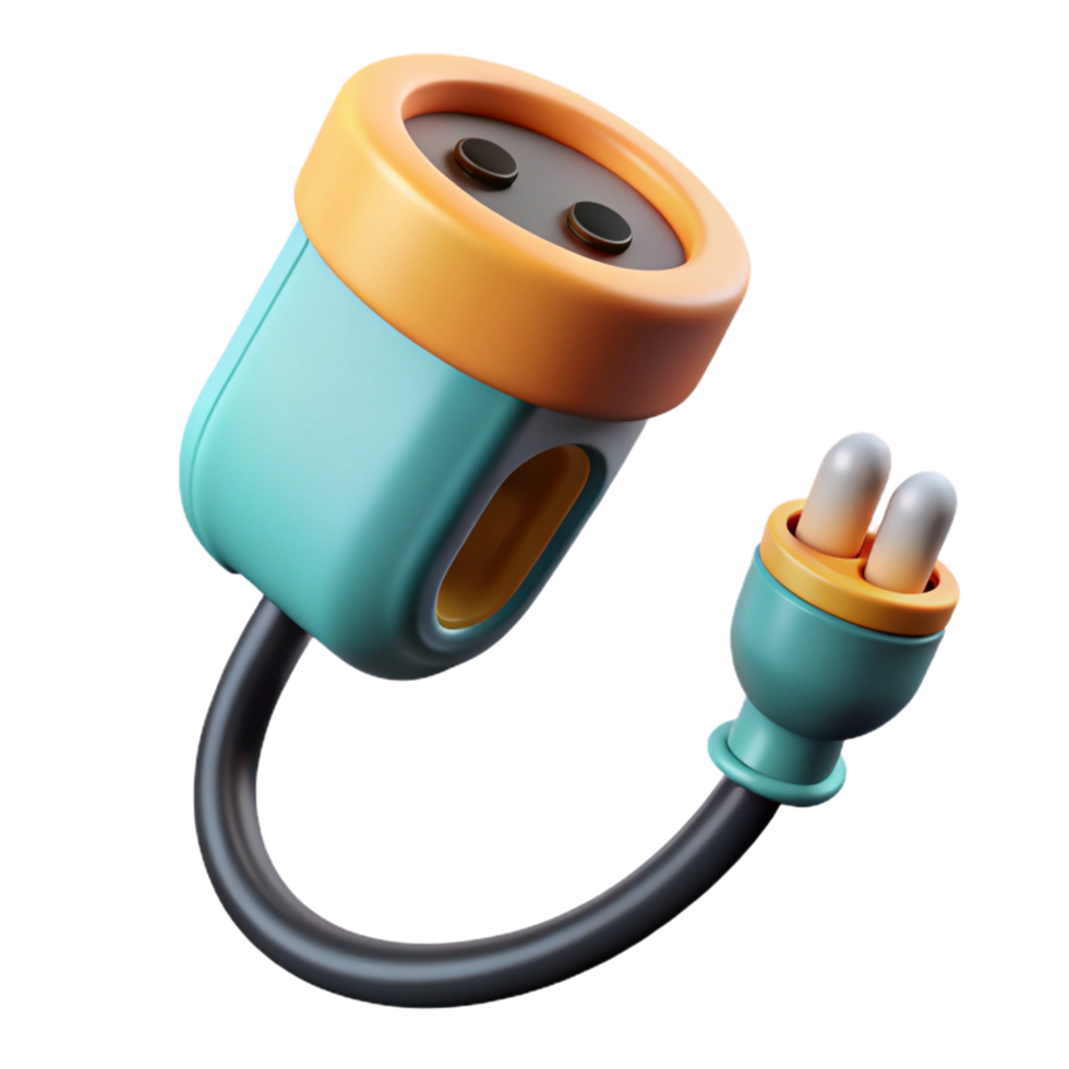 impressive dramatic classic Electric car charging cable NO BACKGROUND with Transparent Background. expertly shot png