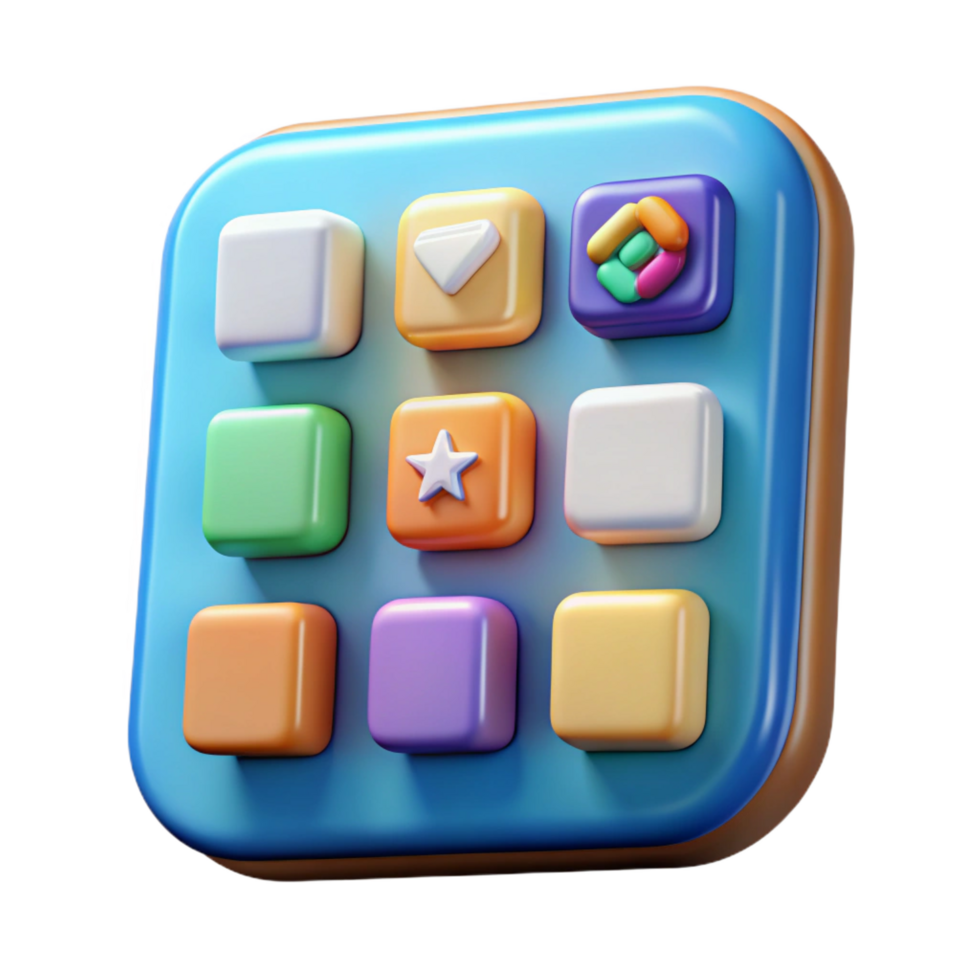 exceptional coastal Smartphone app icon set NO BACKGROUND with Transparent Background. 4K png
