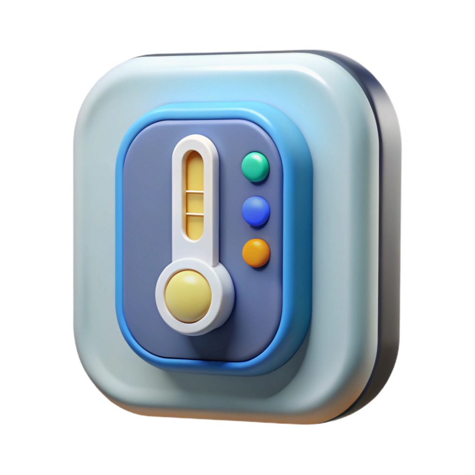 glorious artistic Smart thermostat with temperature display NO BACKGROUND with Transparent Background. original png