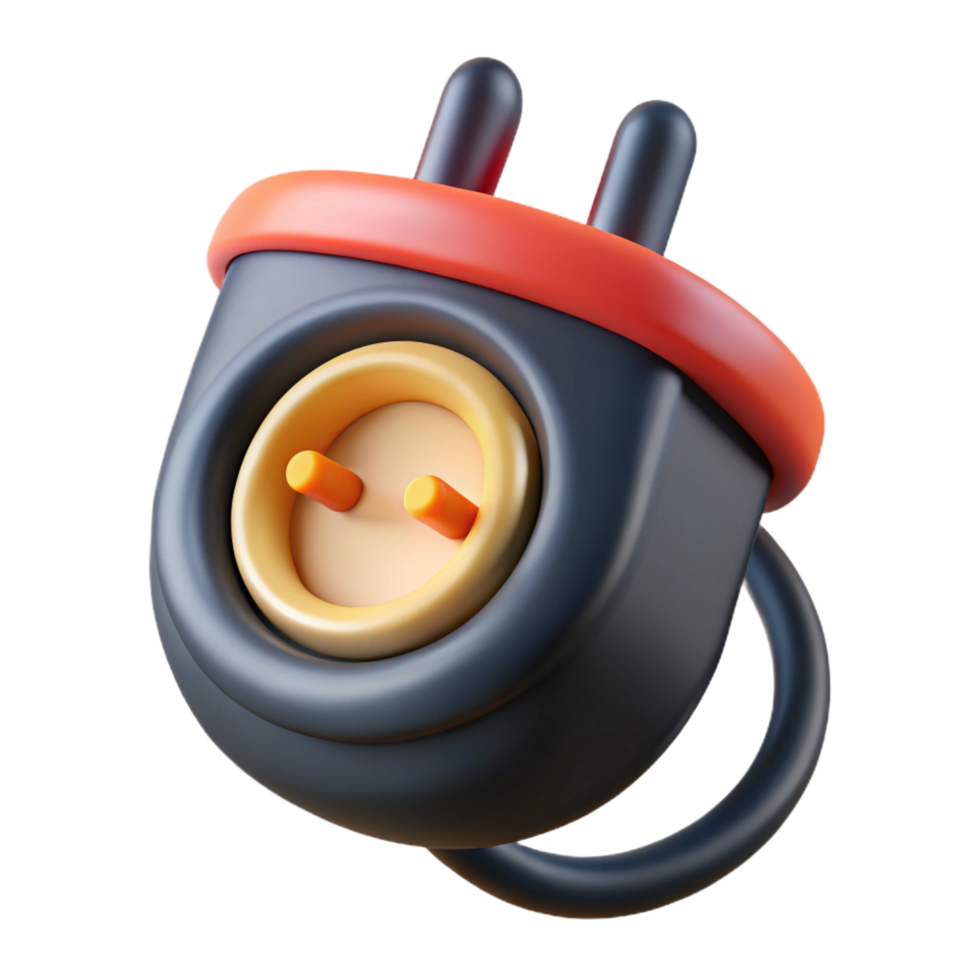 hipnótico Eterno inteligente plugue com poder botão não fundo com transparente fundo. png