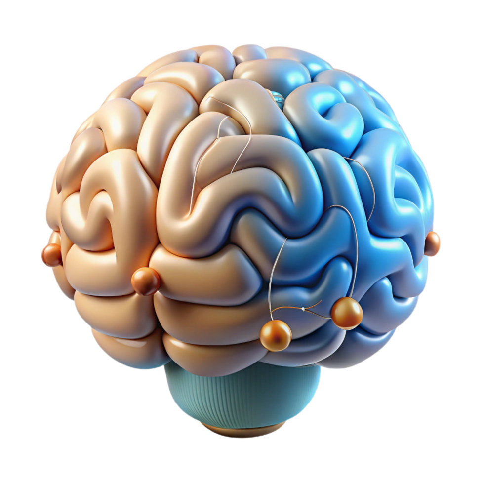 extraordinary geometric Artificial intelligence brain NO BACKGROUND with Transparent Background. impeccable png