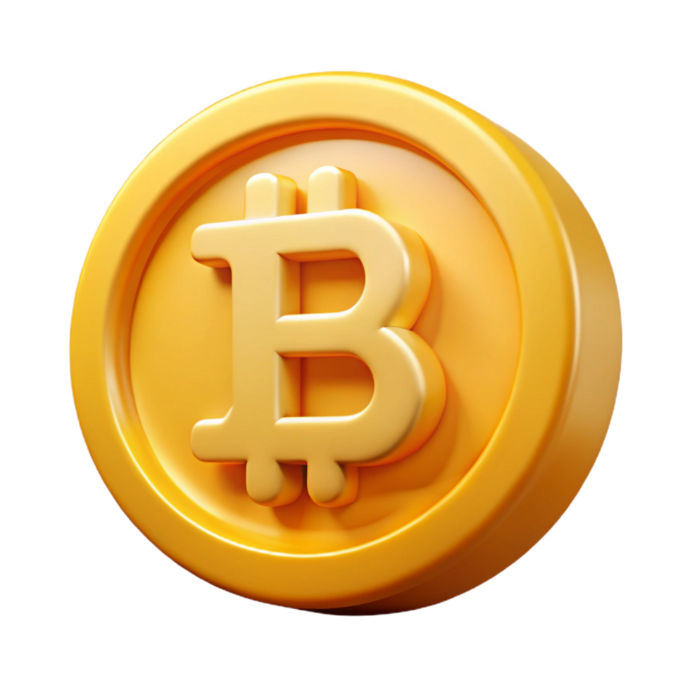 exceptional impressionist Bitcoin cryptocurrency logo NO BACKGROUND with Transparent Background. crisp png