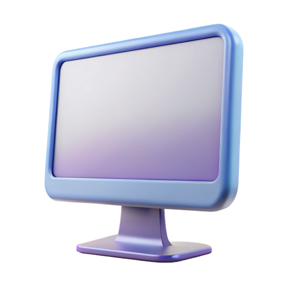 extraordinary futuristic Computer monitor with thin bezel NO BACKGROUND with Transparent Background. museum quality png