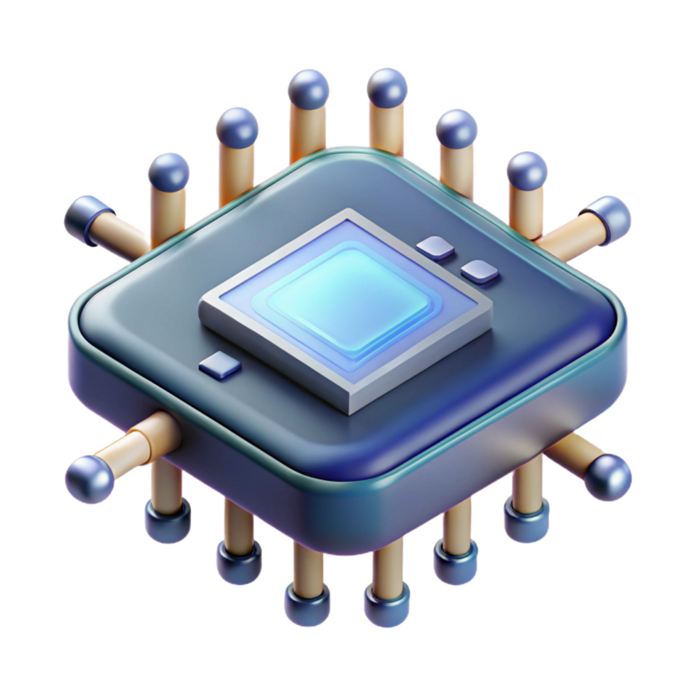 exquisite abstract Microchip with intricate circuitry NO BACKGROUND with Transparent Background. 8K png