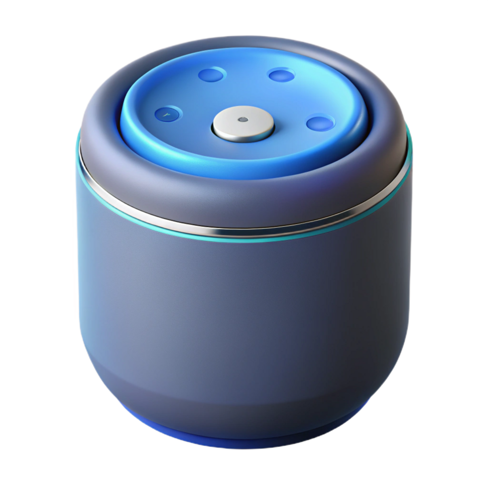 impressive energetic organic Smart speaker with voice assistant activated NO BACKGROUND with Transparent Background. detailed png