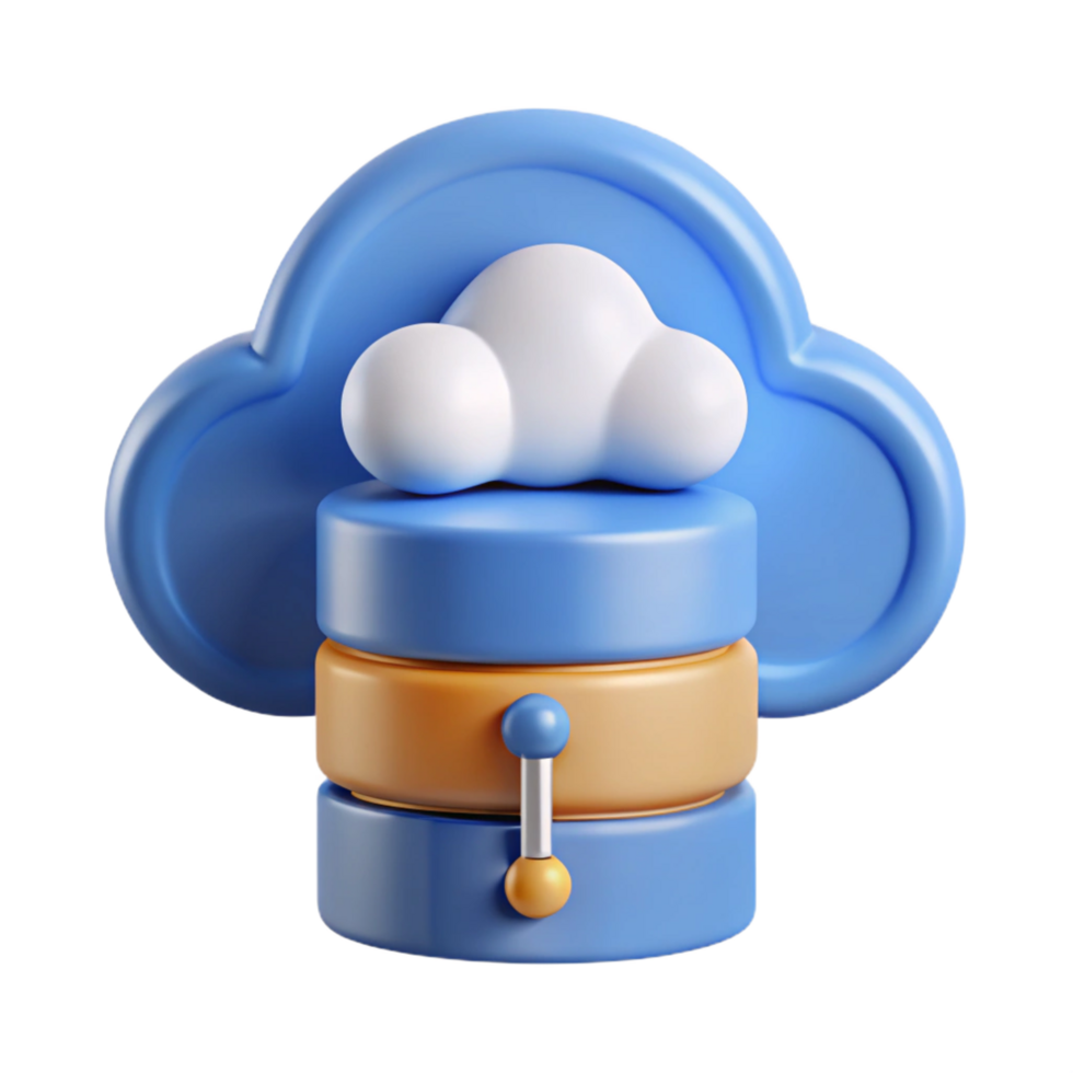 energetic impressive Cloud computing data storage icon NO BACKGROUND with Transparent Background. 4K png