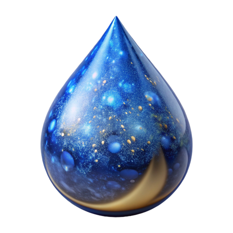 wonderful creative Blue Ink Drop Close Up Isolated authentic png