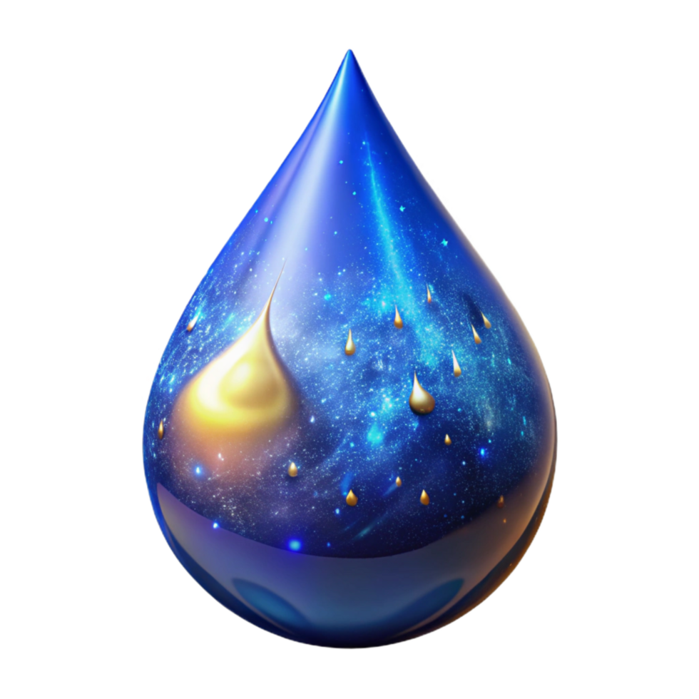 magnificent artistic Blue Ink Drop Transparent Background original png