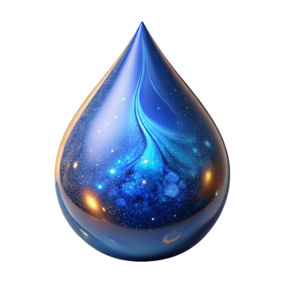 extraordinary abstract Blue Ink Drop Transparent Background detailed png