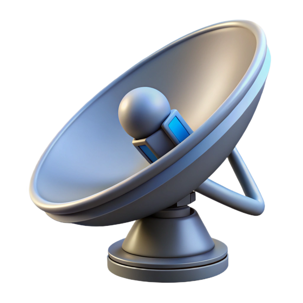 energetic elegant Space technology satellite dish NO BACKGROUND with Transparent Background. genuine png