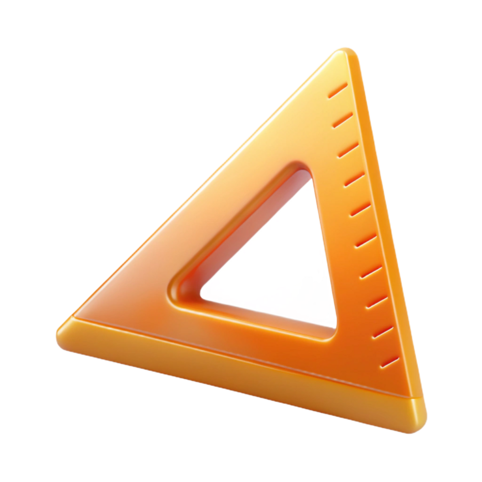 elegant mysterious surreal Architect's triangle ruler, NO BACKGROUND with Transparent Background. top-tier png